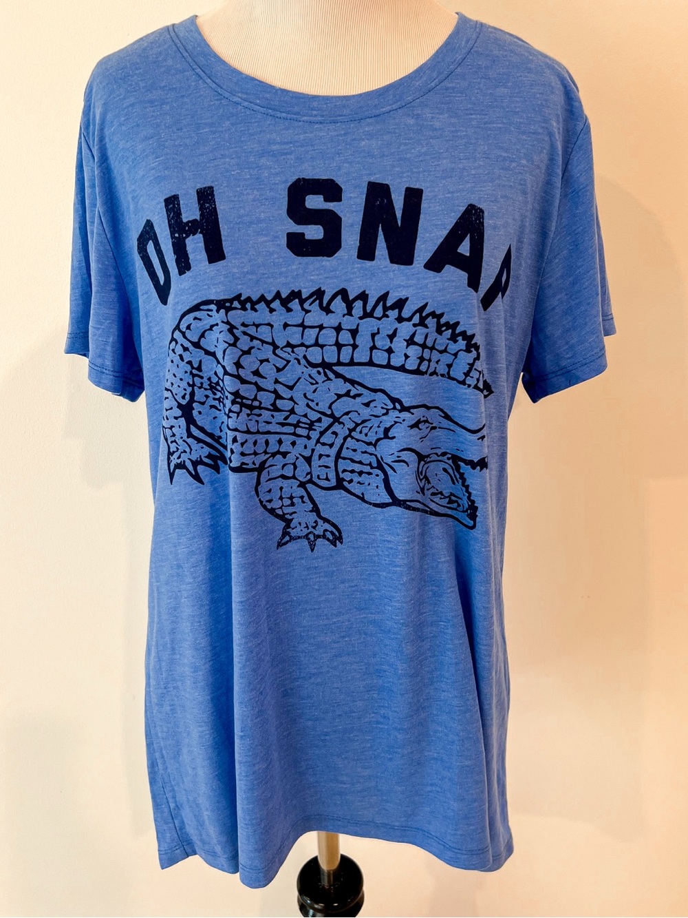 NWT Oh Snap Alligator Blue Graphic Tee Shirt Mens Sz XL